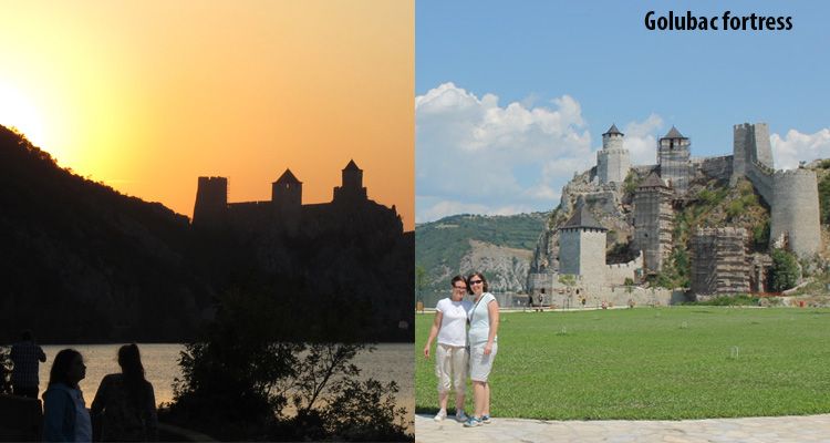 Difference between daylight and night at Golubac fortress.