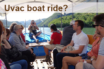 People during the boat ride in Uvac canyon.