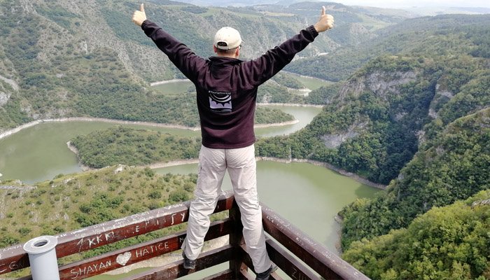 #YourSerbiaHost posing from viewpoint over Uvac canyon.