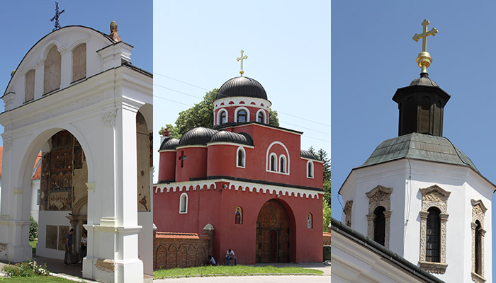 One of the monasteries of Fruska Gora is Krusedol, entrance gate and the bell tower
