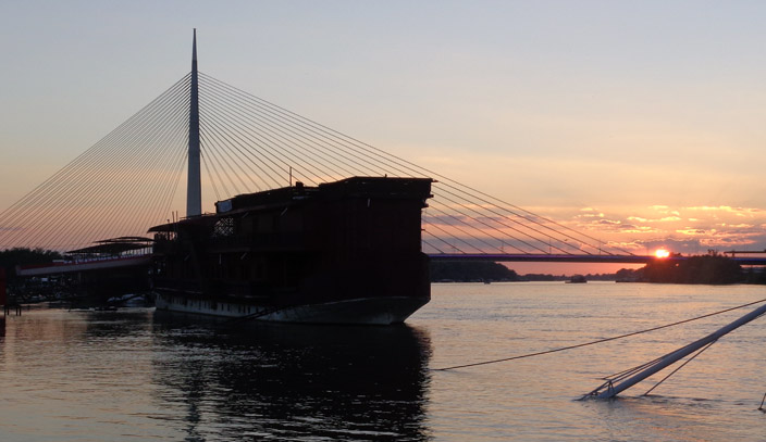 Ada bridge is on the route of bicycle tour through Belgrade.