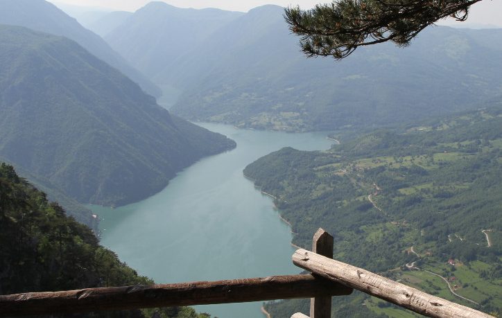 Drina River canyon viewpoint in Tara National Park, western Serbia